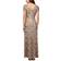 Alex Evenings Long Rosette A-Line Gown - Champagne