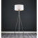 MiniSun Camden Brushed Chrome White Floor Lamp 155cm