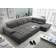 Stella Trading WAYNE Convertible Dark Gray Sofa 340cm 5 personers