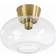 Belid Bullo Brass/Clear Glass Ceiling Flush Light 27cm