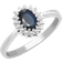 Jewelco London Classic Royal Cluster Ring - White Gold/Sapphire/Diamonds