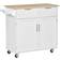 Homcom Modern Rolling Kitchen Island White Trolley Table 46x104cm