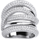 Jewelco London 6 Row Pave Crossover Dress Ring - Silver/Transparent