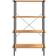 vidaXL -4 Tier Shelf Black and Oak Shelving System 80x130cm