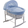 Kinder Valley Blue Dimple Grey Wicker Moses Basket with Rocking Stand Grey 18.1x33.1"