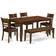 East West Furniture Lynfield Espresso Dining Set 36x66" 6