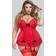 LoveHoney Plus Size Seduce Me Red Push-Up Basque Set