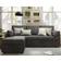 VanAcc Storage Chaise for Living Room Linen Grey Sofa 84" 3 Seater