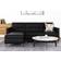 Loft24 Hartford Bed Black Sofa 213cm 3 Seater