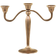 Chic Antique Three-Armed Antique Brass. Ljusstake 24cm