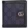 Gucci Ophidia Leather Monogrammed Canvas Wallet - Blue
