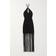 ROTATE Birger Christensen Fringe-Trimmed Jersey Maxi Dress - Black