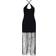 ROTATE Birger Christensen Fringe-Trimmed Jersey Maxi Dress - Black