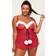 Adore Me Claussine Women's Plus-Size Babydoll Lingerie Dark red Dark red