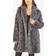 Yumi Grey Snakeskin Print Faux Fur Coat