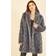 Yumi Grey Snakeskin Print Faux Fur Coat