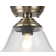 Discovery Bell Antique Brass/Clear Ceiling Flush Light 30cm