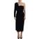 Dolce & Gabbana Black Wrap Sheath One Shoulder Wool Women's Dress