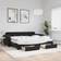 vidaXL Daybed with Extension Black Sofa 224cm 2 personers