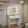 Vasagle Mirror & Light Bulbs White Dressing Table 40x80cm