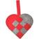 Det Gamle Apotek Braided Heart Grey/Red Juletræspynt 22cm
