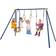 Costway 3-in-1-kinderschaukel mit schaukel wippe und turnringe schaukelgestell Mehrfarbig