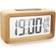 Wooden Digital Alarm Clock, Large LED Display, 12/24 Hours Display,Smart Sensor Night Light,Date,Snooze and Temperature, Battery Operated,Bedside Alarm Clock for Bedroom, Desk Alarm Clock for Office