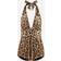 Dolce & Gabbana ONE-PIECE SWIMSUIT WITH PLUNGING NECKLINE AND LEOPARD PRINT