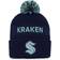 Fanatics Branded Deep Sea Blue/Light Blue Seattle Kraken 2022 NHL Draft Authentic Pro Cuffed Knit Hat with Pom Mens