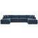 modway Commix Azure Sofa 158" 6pcs 6 Seater