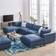 modway Commix Azure Sofa 158" 6pcs 6 Seater