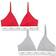 Hanes Originals Triangle Bralette Pack Breathable Stretch Cotton Bras - Shelton Red/Concrete Heather