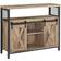 Vasagle Sliding Barn Natural /Black Aparador 100x80cm