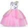 Uraqt Princess Unicorn Dress with Necklace & Headband Light Pink