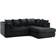 B&Q Luxor Jumbo Cord Black Sofa 212cm 4 Seater