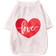 Shein Love Red Printed White Pet T-shirt XS