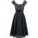 Rockabilly Middellang Kjole - Schulterfreies Swing-Kleid - Svart/Hvit