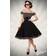 Rockabilly Middellang Kjole - Schulterfreies Swing-Kleid - Svart/Hvit