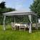 Toolport 3x4m, tagdug havepavillon, 4 sidegardiner, stone