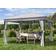 Toolport 3x4m, tagdug havepavillon, 4 sidegardiner, stone