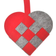 Det Gamle Apotek Braided Heart Grey/Red Juletræspynt 22cm