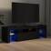 vidaXL Cabinet with LED LightsBlack TV Bench 140x40cm