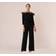 Adrianna Papell Feather-Trim Off-The-Shoulder Jersey Jumpsuit In Black