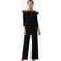 Adrianna Papell Feather-Trim Off-The-Shoulder Jersey Jumpsuit In Black