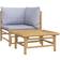 vidaXL Salotto Giardino 2 pz Con Cuscini Grigio Chiaro Bambcod MXL 119602 Set da Lounge da Esterno