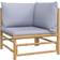 vidaXL Garten-Lounge-Set Hellgraue Kissen Bambus 2-tlg Lounge-Set