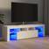 vidaXL Cabinet with Led Lights High Gloss White Mobile TV 140x40cm