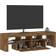 vidaXL Cabinet with Led Lights Smoked Oak Meuble TV 140x40cm