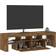 vidaXL Cabinet with Led Lights Smoked Oak TV-bänk 140x40cm