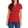 Nautica Women's 3-Button Short Sleeve Breathable 100% Cotton Polo Shirt, Red